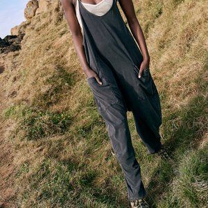 Free People Hot Shot Onesie - Washed Black